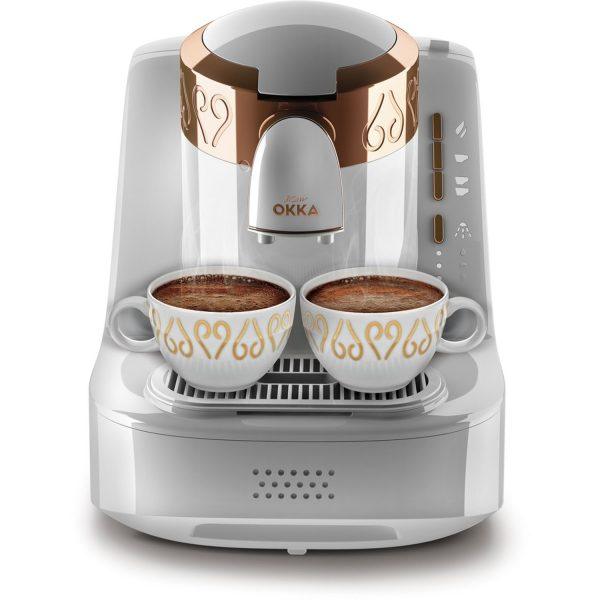 ARZUM OKKA TURKISH COFFEE MACHINE OK001WH - WHITE AND GOLD