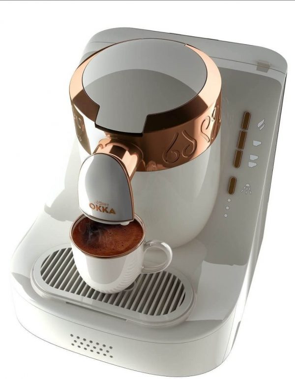 ARZUM OKKA TURKISH COFFEE MACHINE OK001WH - WHITE AND GOLD - Image 3