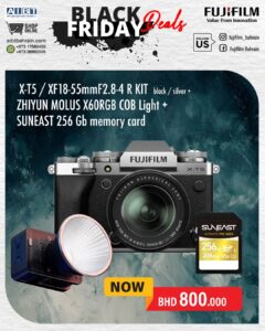 FUJIFILM XT5 XF18-55mm F2.8-4R KIT (BLACK ONLY)+ZHIYUN X60RGB COB+Suneast 256GB SD CARD